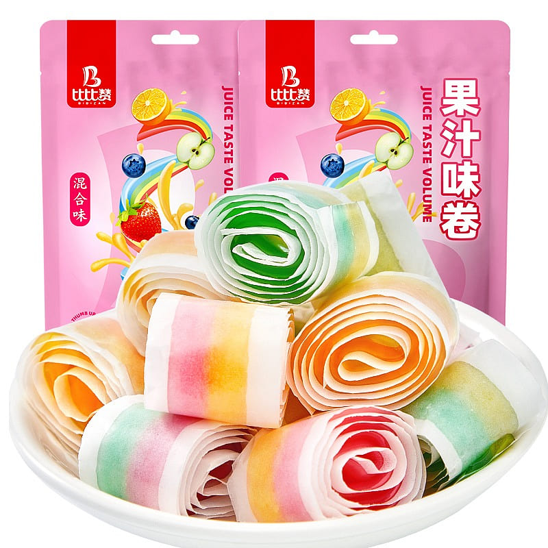 Fruit juice flavored rolls fruit flavored rolls soft candies children’s snacks 250 g