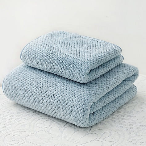 Coral Fleece Thicker Cotton Hand Towels 35*75cm, color: Blue 1 each