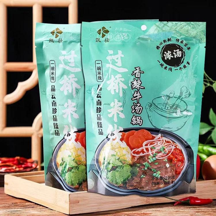 凯壮正宗云南过桥米线袋装香辣牛汤锅味195g*1袋 195 克