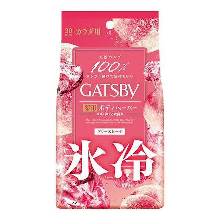 Gatsby Ice Deodorant Body Paper Peach Scent 30P 1 pack