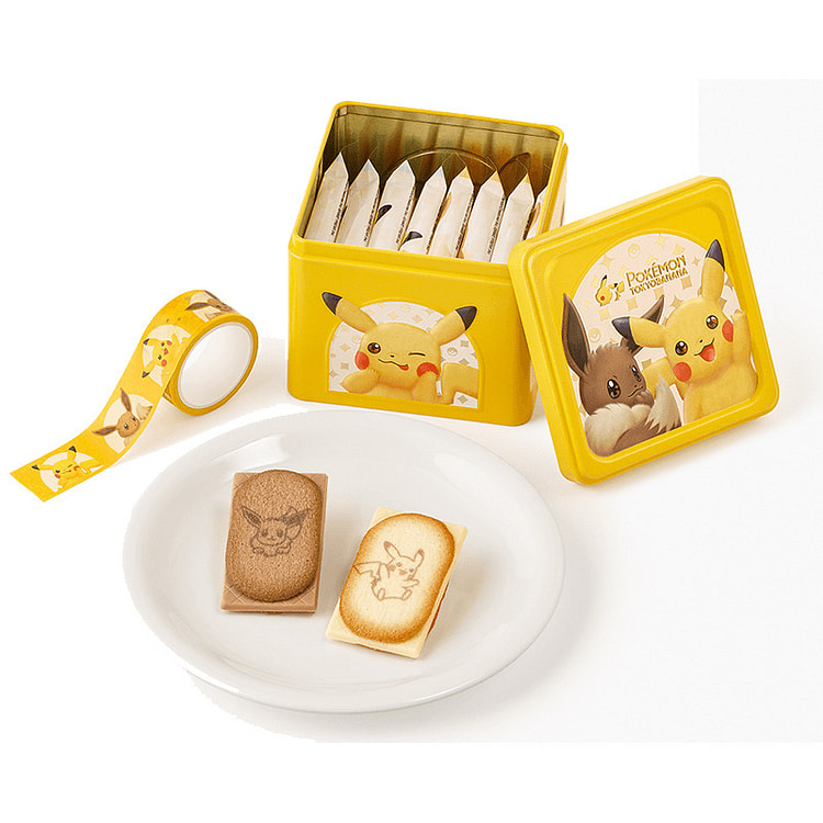 ポケモン東京ばな奈 はみ出しチョコのクッキーサンド スペシャル缶 ピカチュウ＆イーブイ 8枚入り 8 個