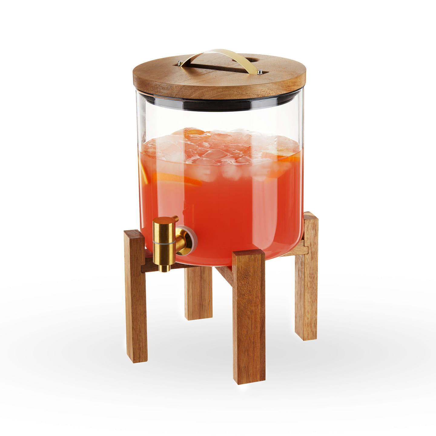 Modern Manor Wood & Glass Drink Dispenser by Twine Living 166 fl.oz