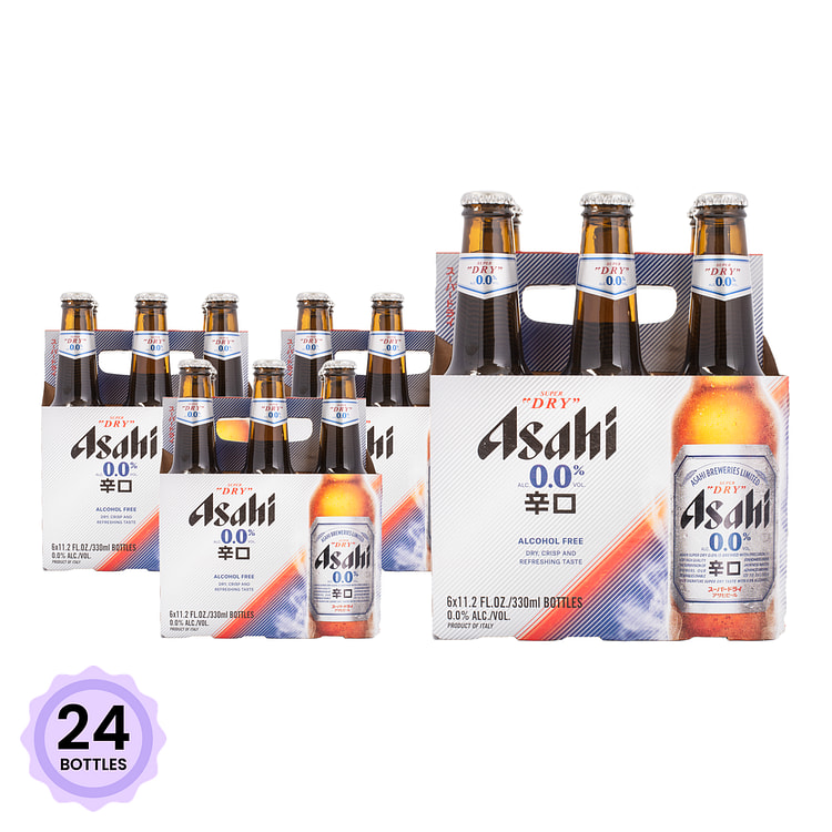 朝日 超干无酒精啤酒 11.2 液盎司*24 瓶