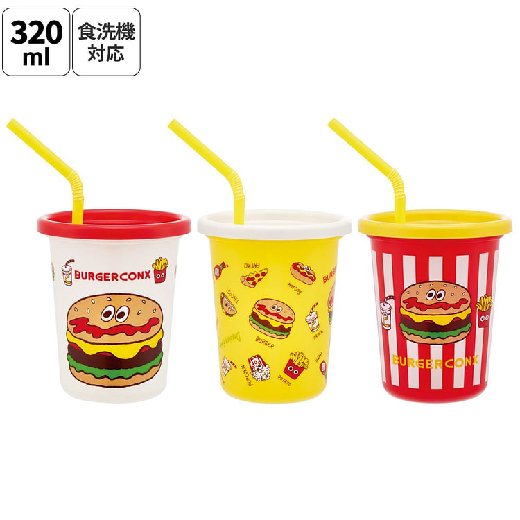 Skater BURGER CONX吸管杯套组
