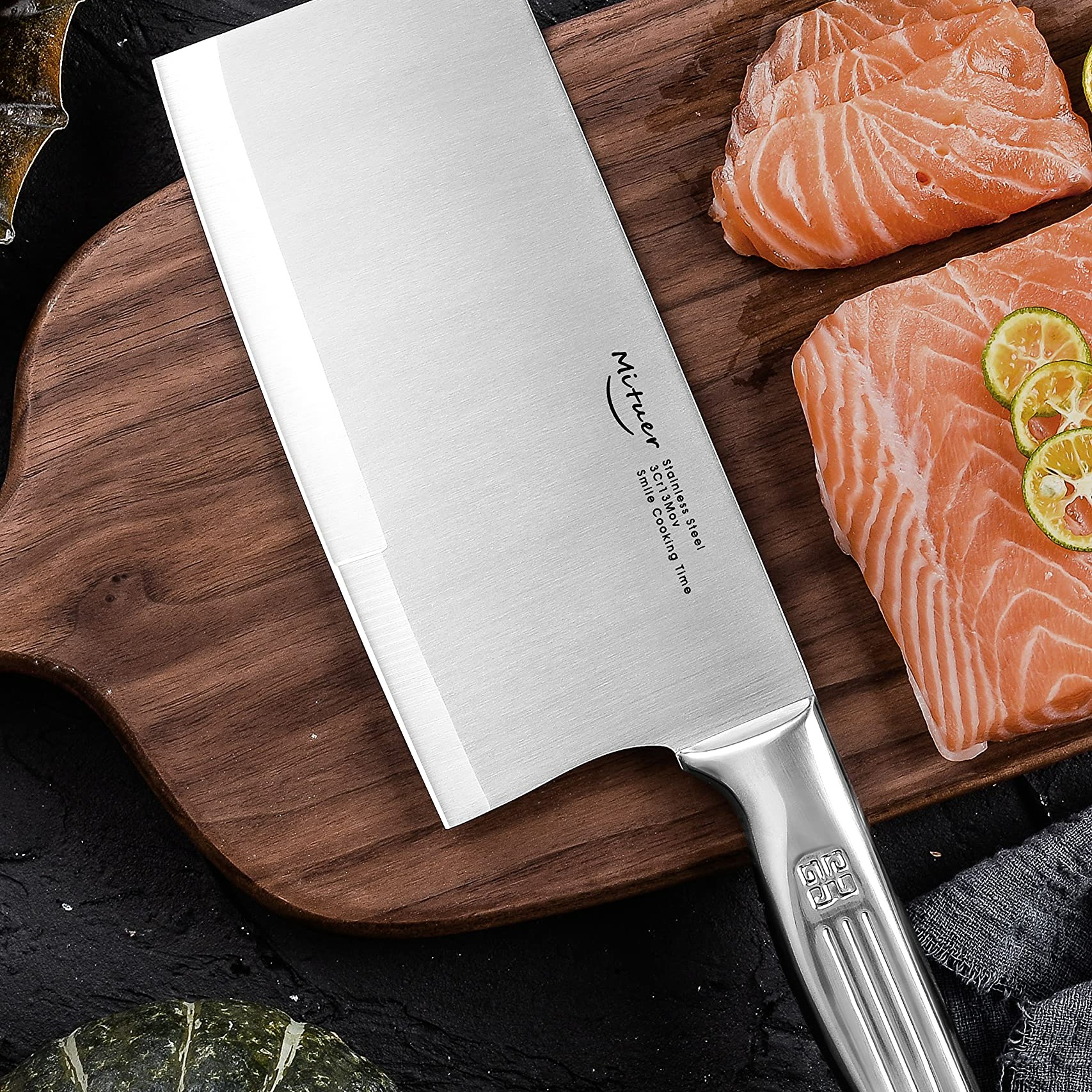 Get Meat Cleaver 7 inch Butcher Knife Stainless Steel Delivered