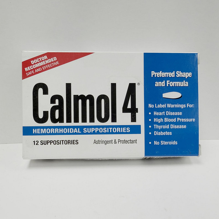 Calmol 4 Rectal Care Suppositories 12 Count 1 box