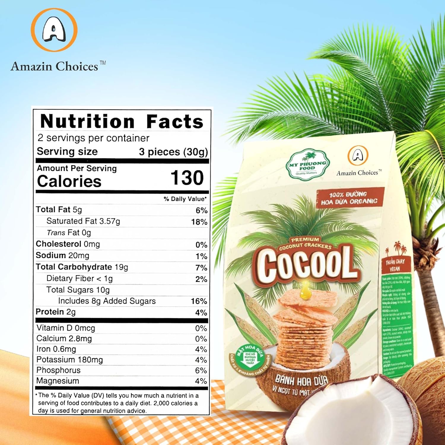 Get Coconut Cracker With Organic Blossom Nectar 60gr Delivered