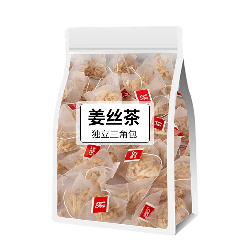 Ginger shredded tea drives away cold health tea, old ginger shredded dry soaking water tea bags, individually packaged 3g*25 packets 75 g
