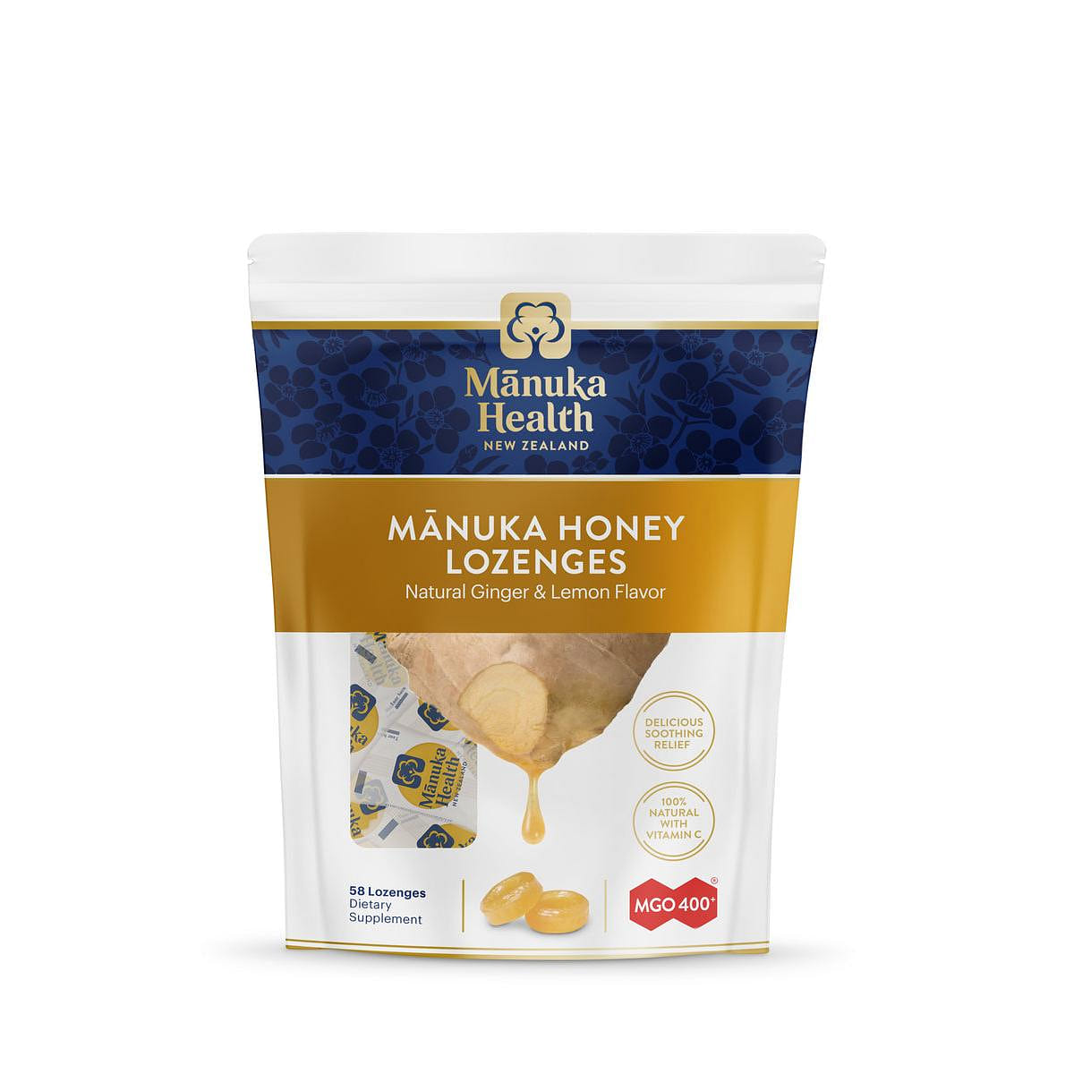 Manuka Honey with Ginger & Lemon Lozenges 58 Lozenges 250 g