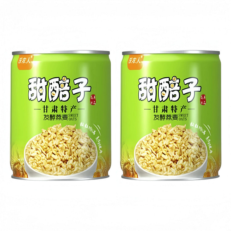 沃农人 甜醅子灰豆子发酵燕麦甜胚子 200g*2罐 400 克