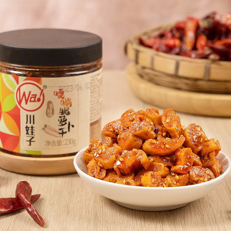 Chuan Wa Zi Spicy Crispy Dried Radish Rice Dishes Crunchy Sichuan Pickles 230 グラム