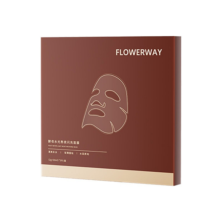 FLOWERWAY酵母水光熬夜閃充面膜*5片 1 盒