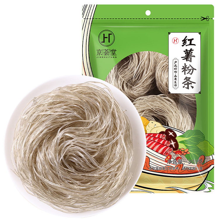京荟堂红薯粉条红薯粉丝圆粉 300g*1袋装