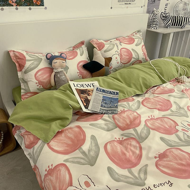 [bunnies150*200] INS Bed 4 Piece Duvet Cover + Sheet + Pillow Ca 1 each