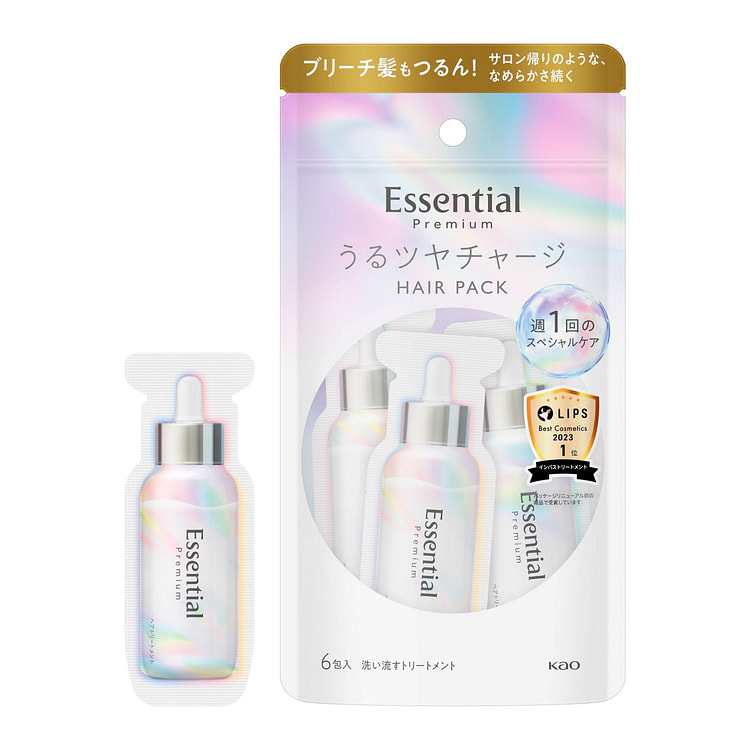 花王 Essential Premium Urutsuya 充电发膜护发精油 9g x 6个 冲洗型