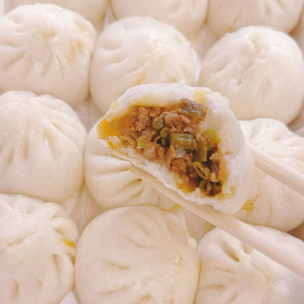 【纯手工】酸豆角肉沫小包 6个(中辣) 1 份