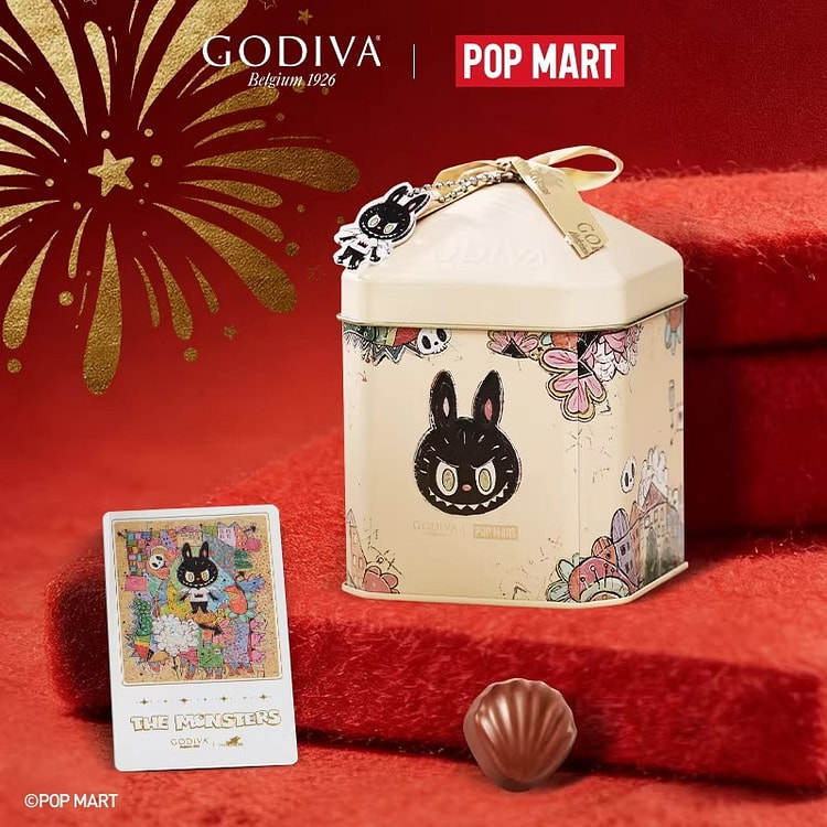 GODIVA X泡泡玛特LABUBU榛子牛奶巧克力 1 盒