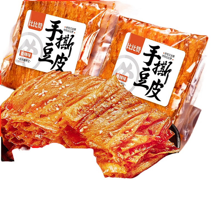 比比赞手撕豆皮辣条豆腐干辣味片网红麻辣儿时小零食小吃休闲食品11.8g*10袋
