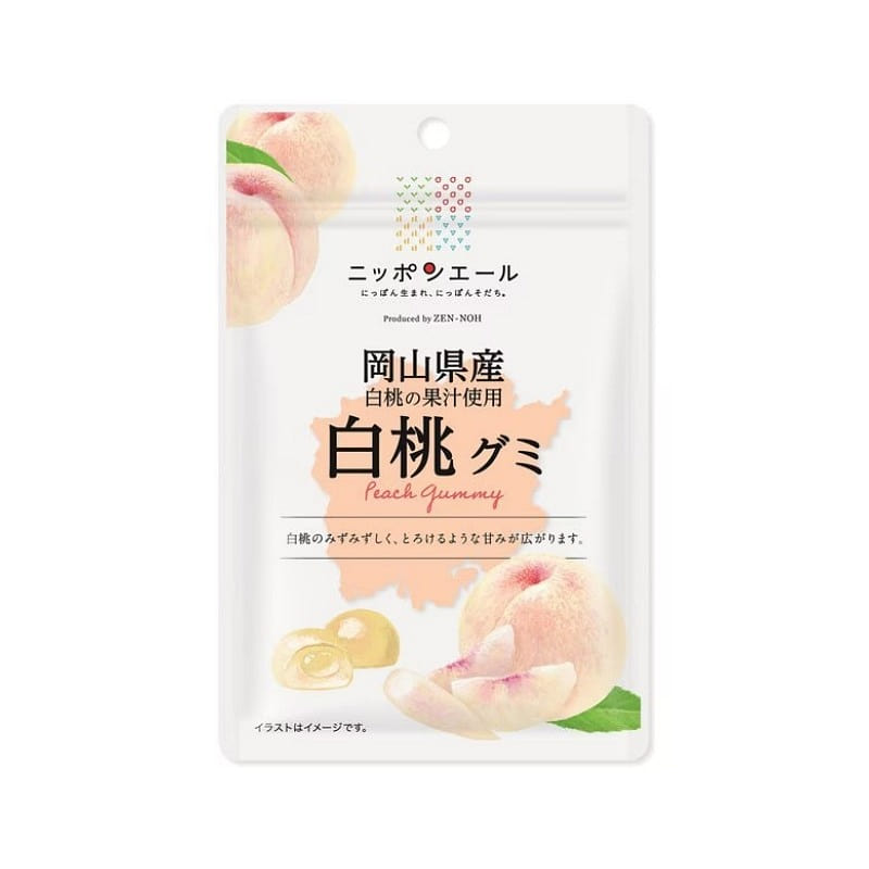 Zennoh Nippon Ale Okayama White Peach Gummy 40g 1 each