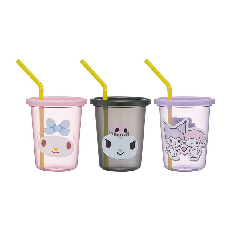 Skater Tumbler with straw 320ml/set of 3 Kuromi