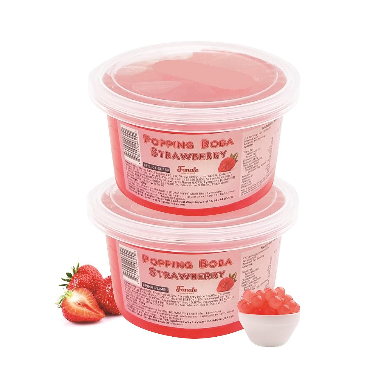 Fanale Popping Bursting Boba Strawberry Flavor 450g x 2 can