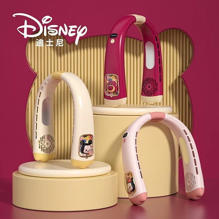 Disney迪士尼挂脖懒人无叶风扇#米黄色米奇 1 个