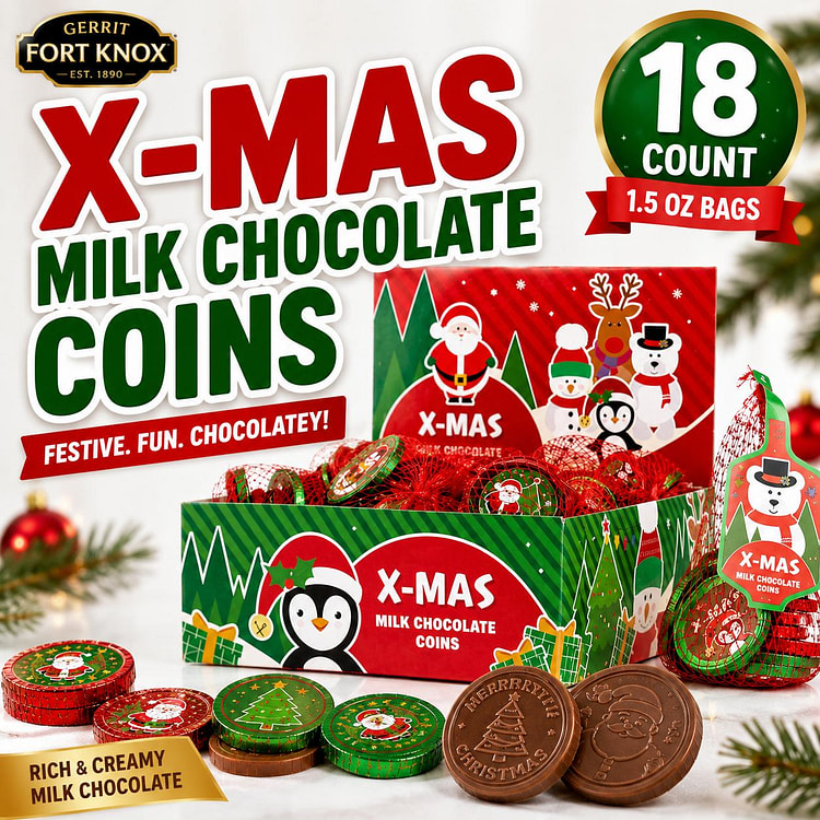 Gerrit Fort Knox Christmas Choc Coins 18ct 1 each