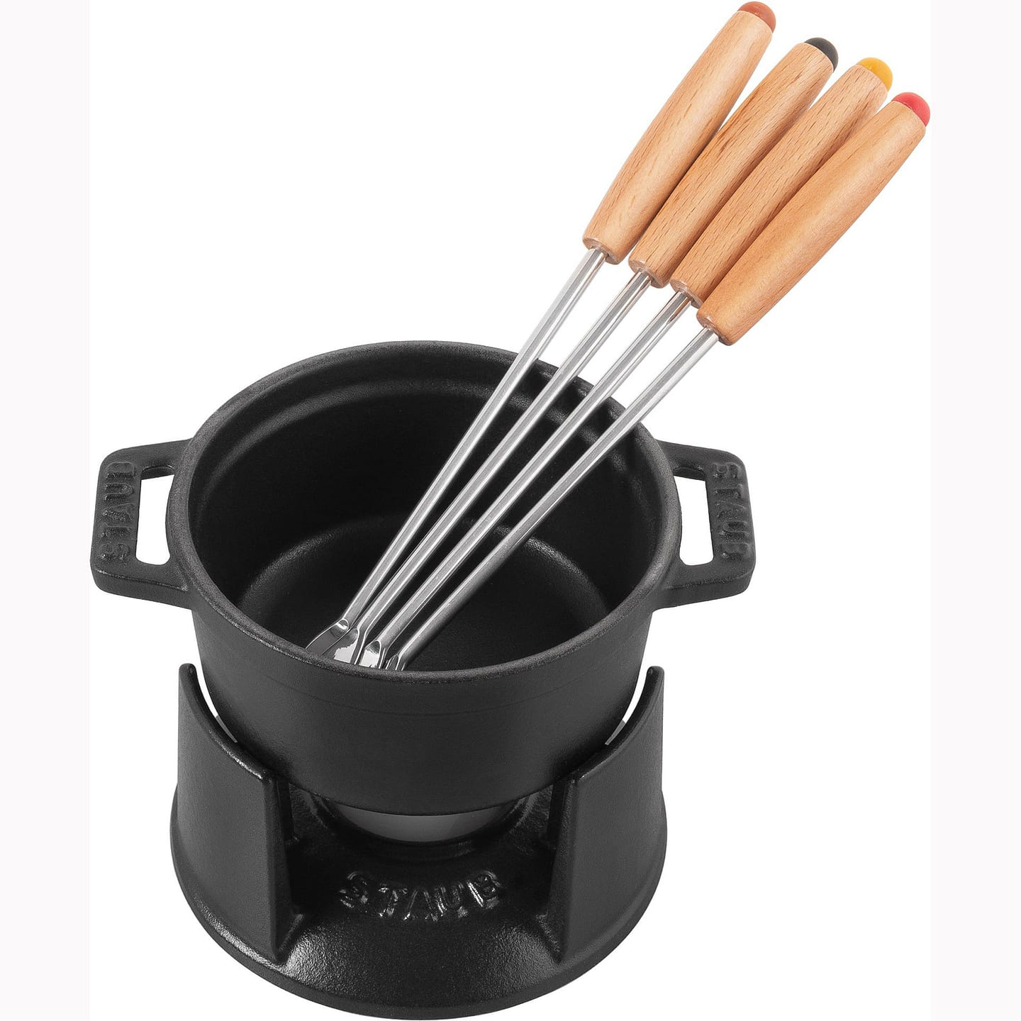 STAUB Cast Iron 0.25-qt Mini Chocolate Fondue Set 0.25-qt / Matte Black 1 each