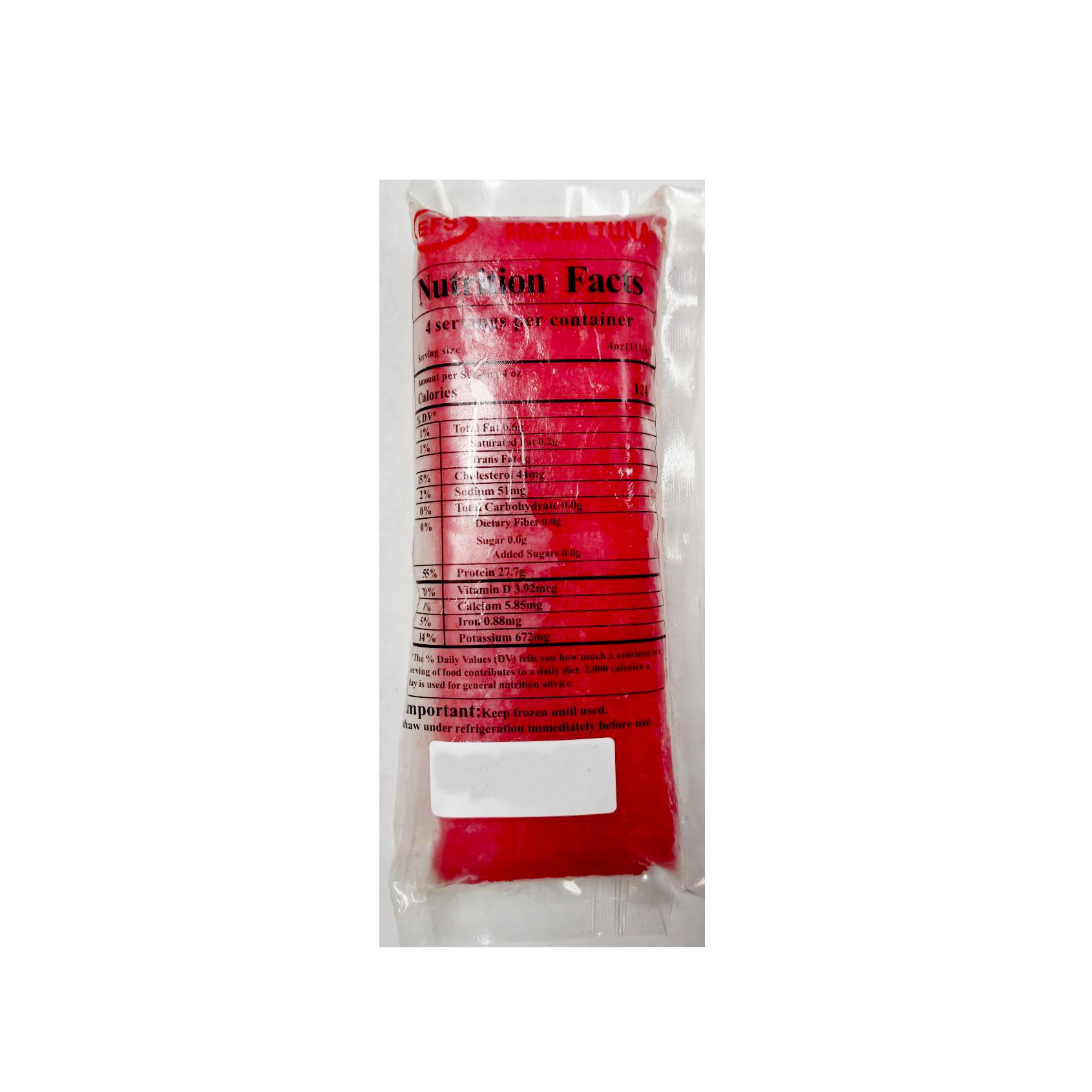 Frozen Yellowfin Tuna Saku 0.8 lb