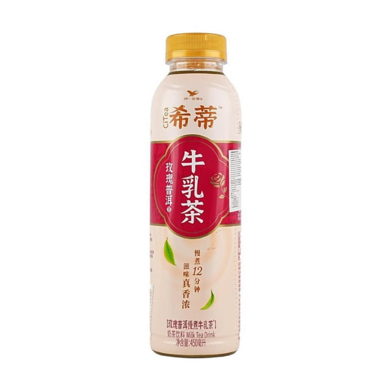 统一 希蒂 玫瑰普洱牛乳茶 奶茶 450 毫升