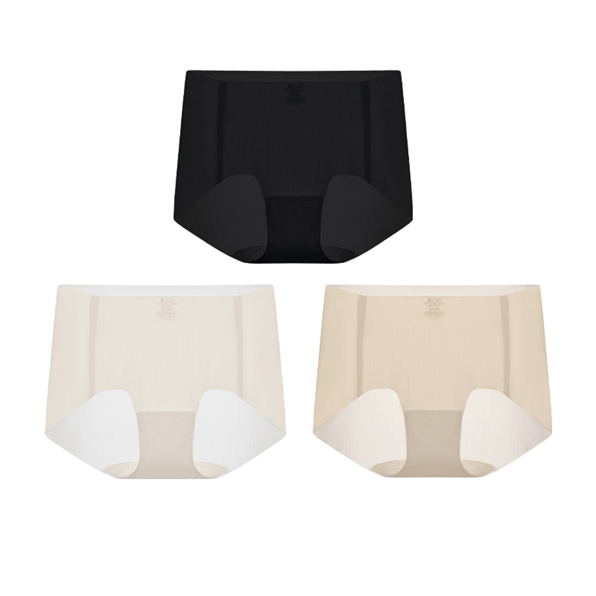 Ubras One Size Cool Type Mid-Waist Women Panties 3 Pack(black,Oat Milk, Skin) 10 g
