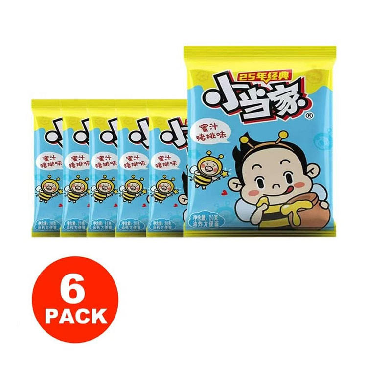 小当家干脆面 童年零食 蜜汁猪排味(6 pcs) 120 克