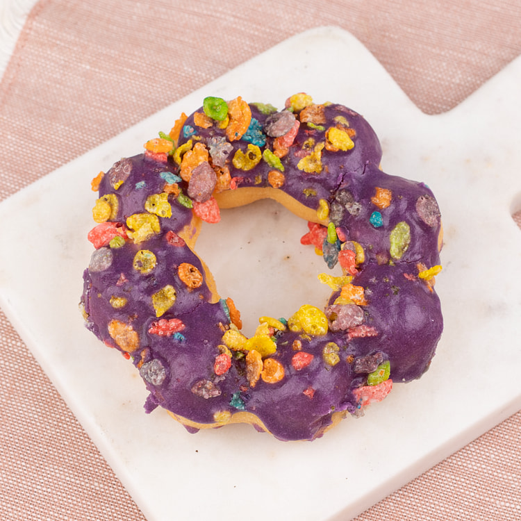 Ube Mochi Donut (with Fruity Pebbles)