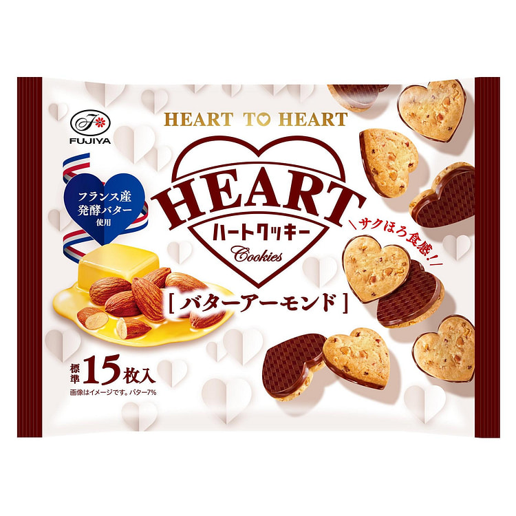 不二家 黄油杏仁味心形饼干 108g 1 份