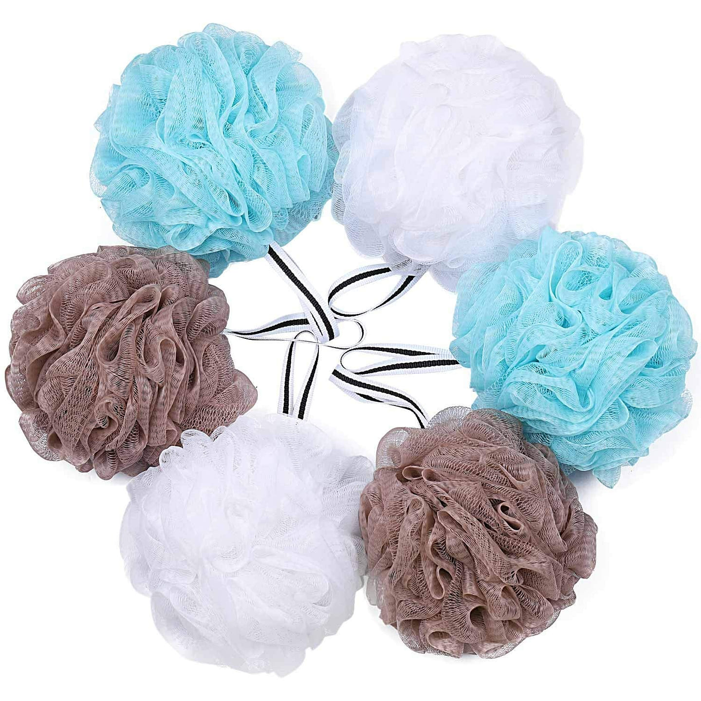 6 PCS Bath Loofah Shower Sponge Pouf Body Scrubber 1 each