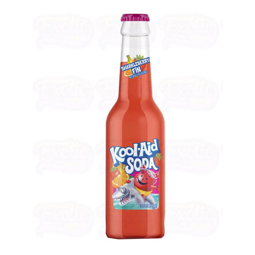 Kool Aid Sharkleberry Fin Soda 12oz Glass Bottle 1 each