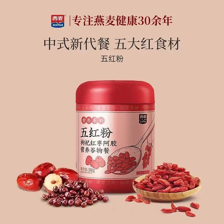 西麦食养 五红粉红枣枸杞阿胶米糊女性滋补营养代餐粉 500 克