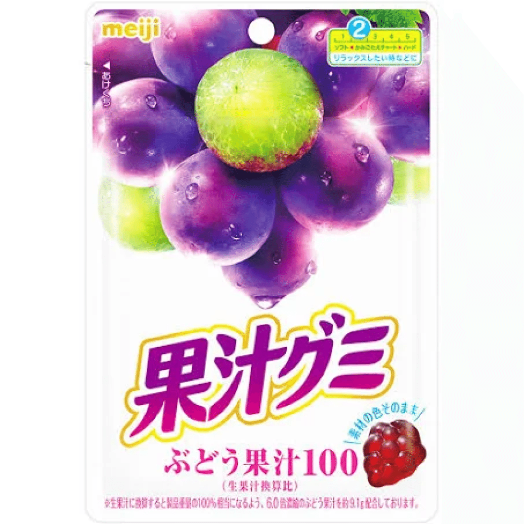 Meiji Fruit juice gummy unshu grape 54g x 1 bag 1 count