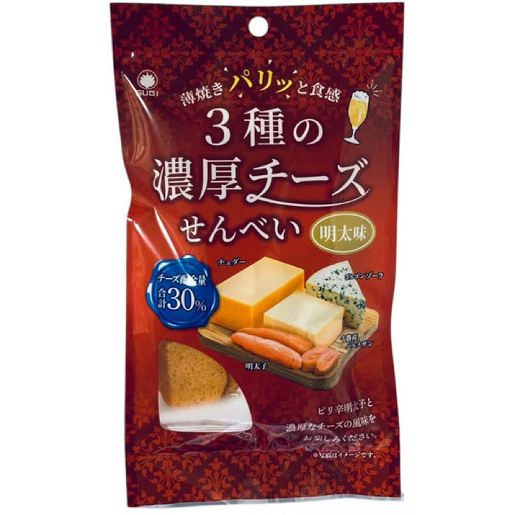 Sugi Seika Rich 3 Cheese Mentaiko Crackers 14g 1 each