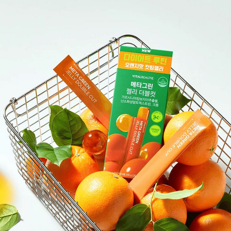 VITALBEAUTIE Meta Green Jelly Double Cut Orange 1 box