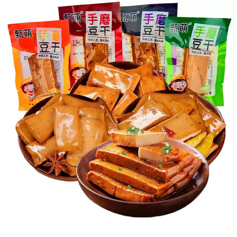 Zhen Meng’s hand-ground dried tofu supper casual snack [10 packs] mixed flavor 8g*10 packs 80 g