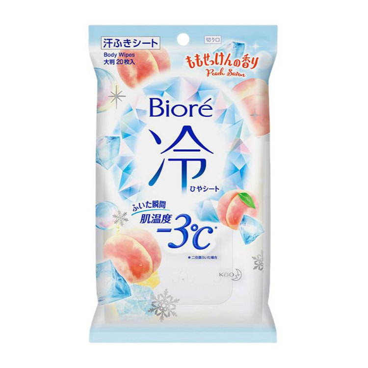 BODY WIPES Cool Peach Soap Flavor 20pc