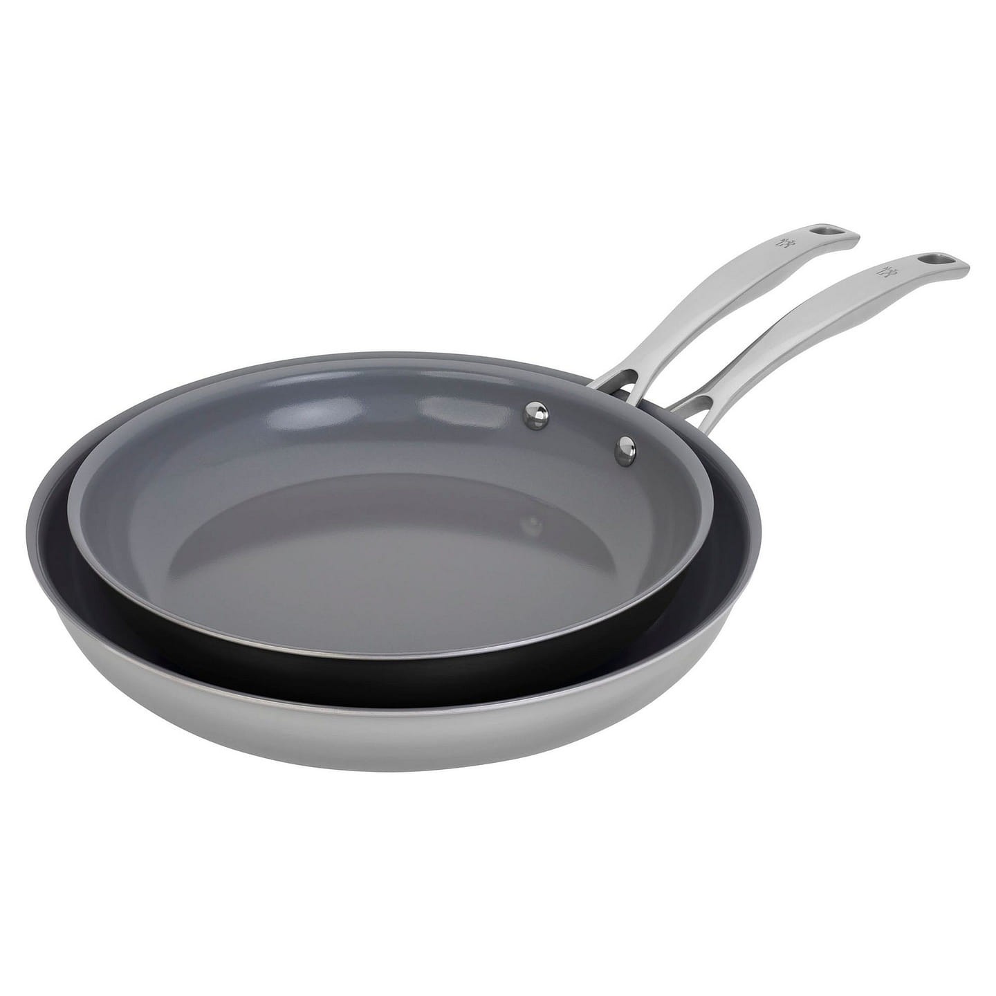 Henckels Clad H3 2-pc Stainless Steel Ceramic Nonstick 10-in & 12-in Fry Pan Set 1 each