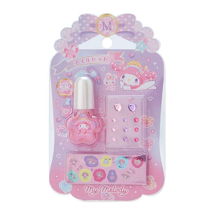 Japan Sanrio My Melody 儿童美甲玩具组 - 水钻贴和贴纸款（6岁以上适用/剥离型/粉色） 1套