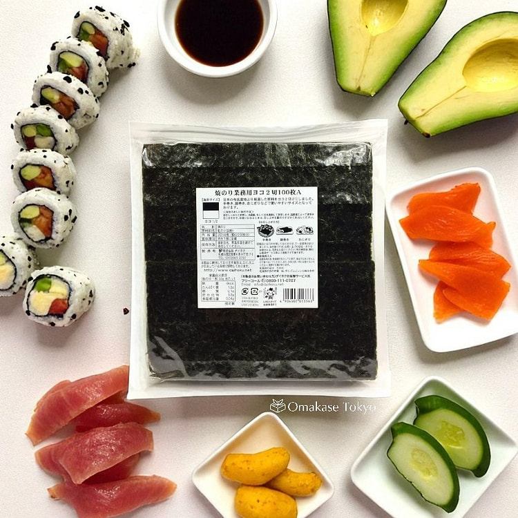 Bulk Roasted Nori Seaweed halfcut 100 Sheets Orig