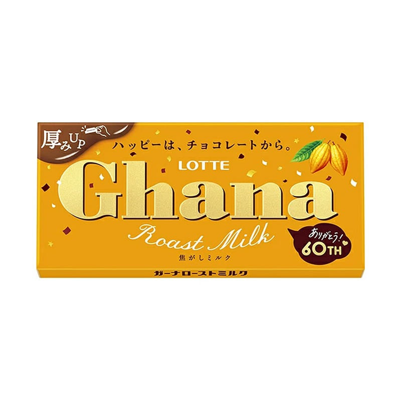 Lotte Ghana Roasted Milk Chocolate 50g per box 1 each