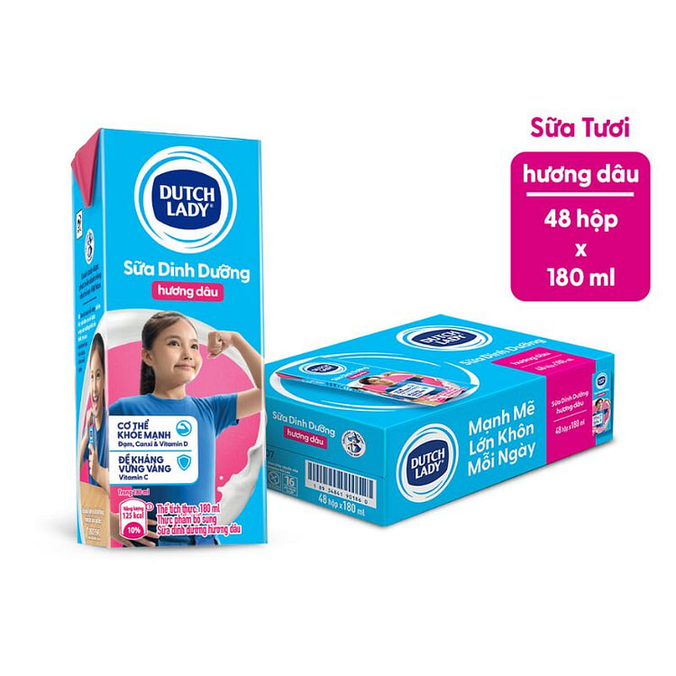 SỮA DUTCH LADY VỊ DÂU (1 thùng- 48hộp )