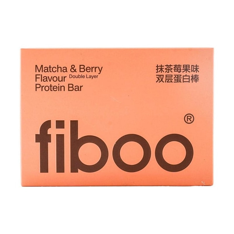 FIBOO 双层蛋白棒#抹茶莓果味控卡能量棒5支入