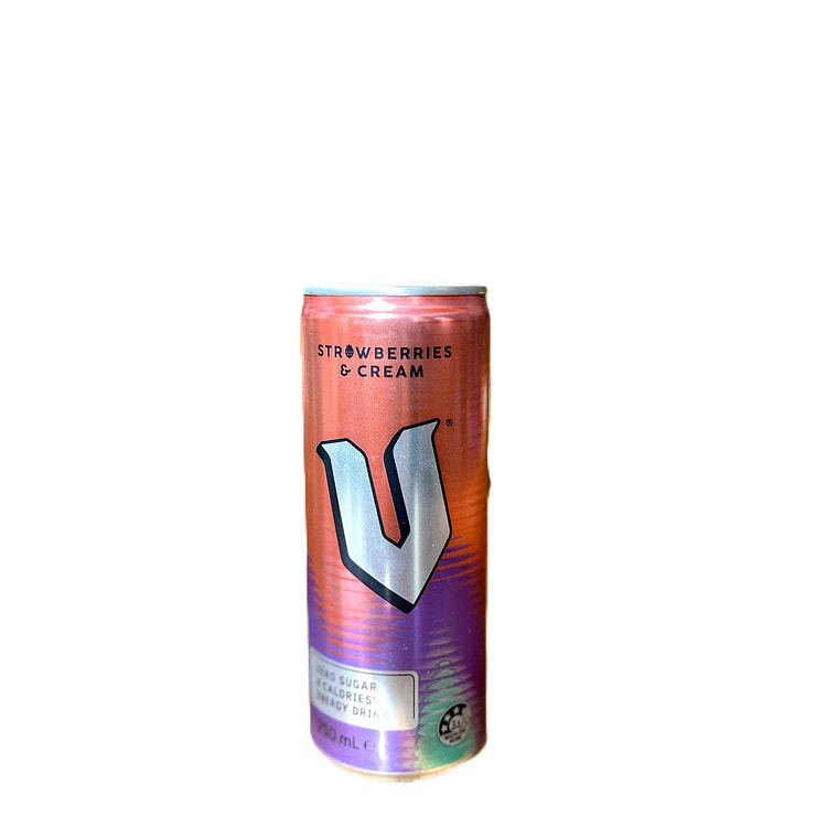 V Energy Drink Strawberries & Cream Flavor 1 each