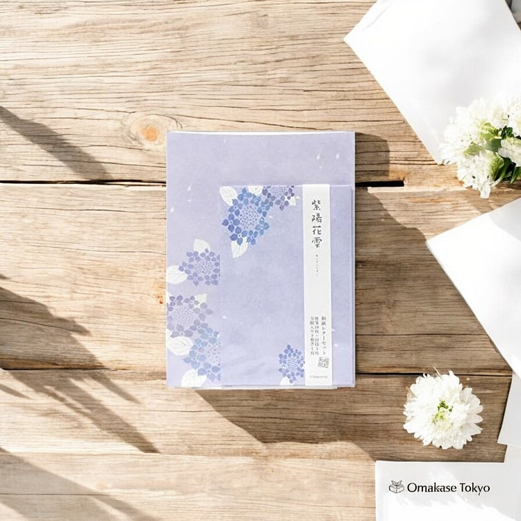 Washi Letter Set-Ajisai Shizuku (Hydrangea Drops) 160 g